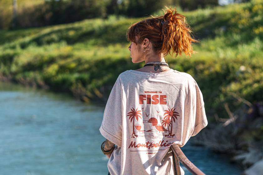 T-shirt Welcome Beige woman